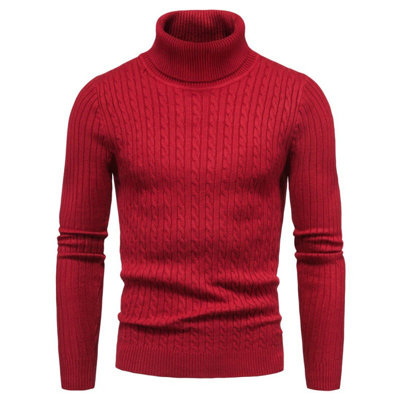 Herren Rollkragenpullover mit Zopfmuster Stilzeits