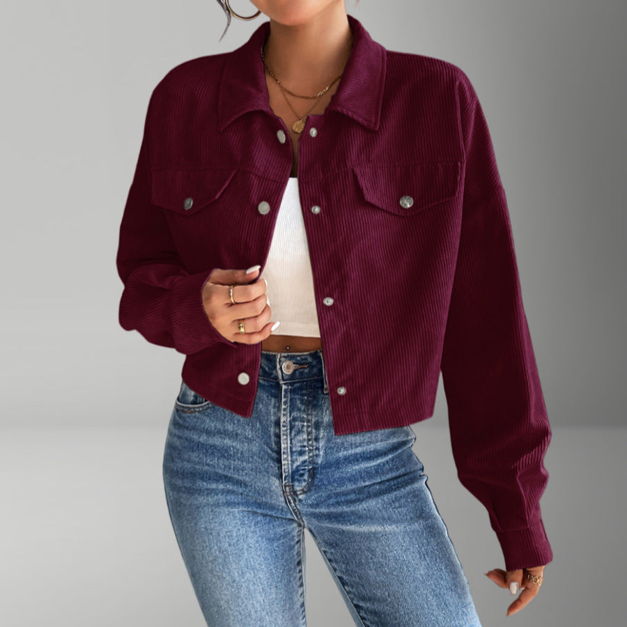 Damen Kurzjacke aus cordartigem Material Stilzeits