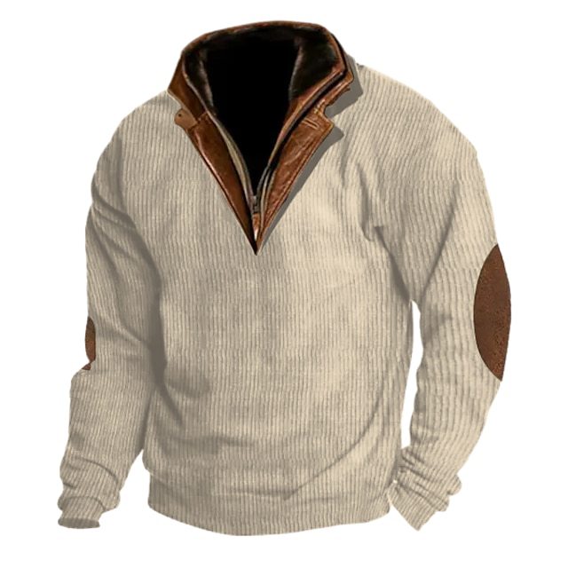Herren Strickpullover mit details und hohem Kragen Stilzeits