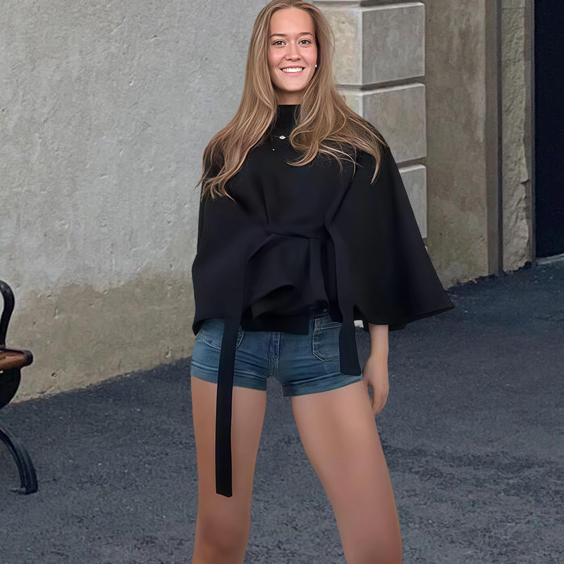 Damen elegante und vielseitige Cape-Jacke Stilzeits