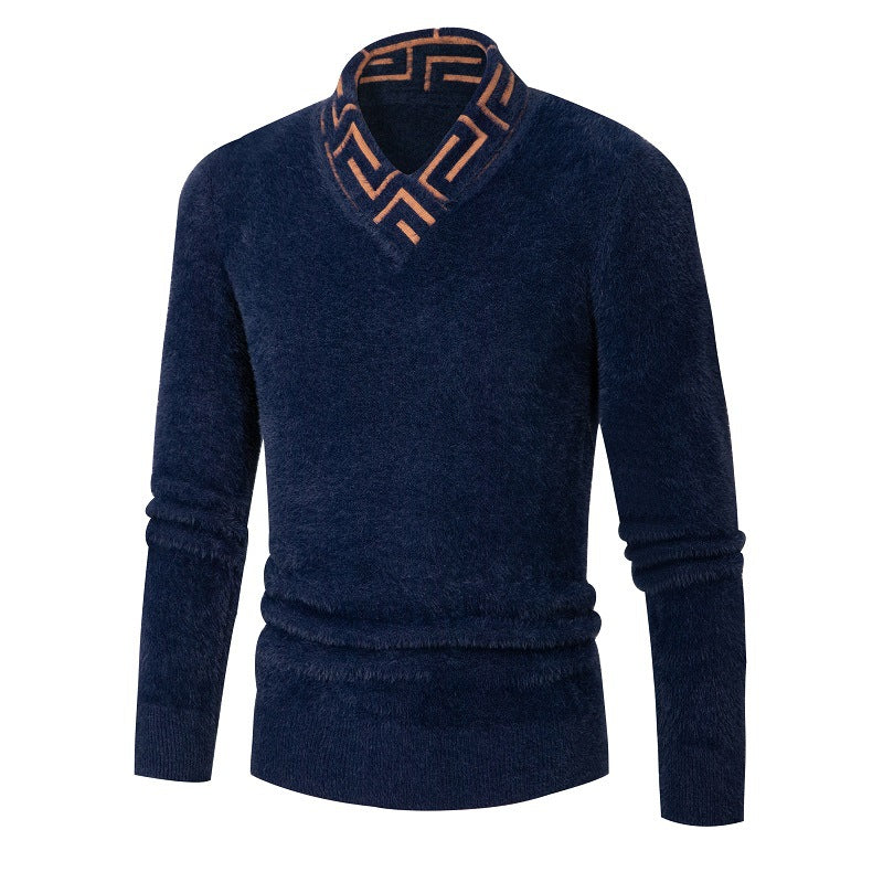 Herren modischer Pullover mit schickem Stehkragen und strukturiertem Design Stilzeits