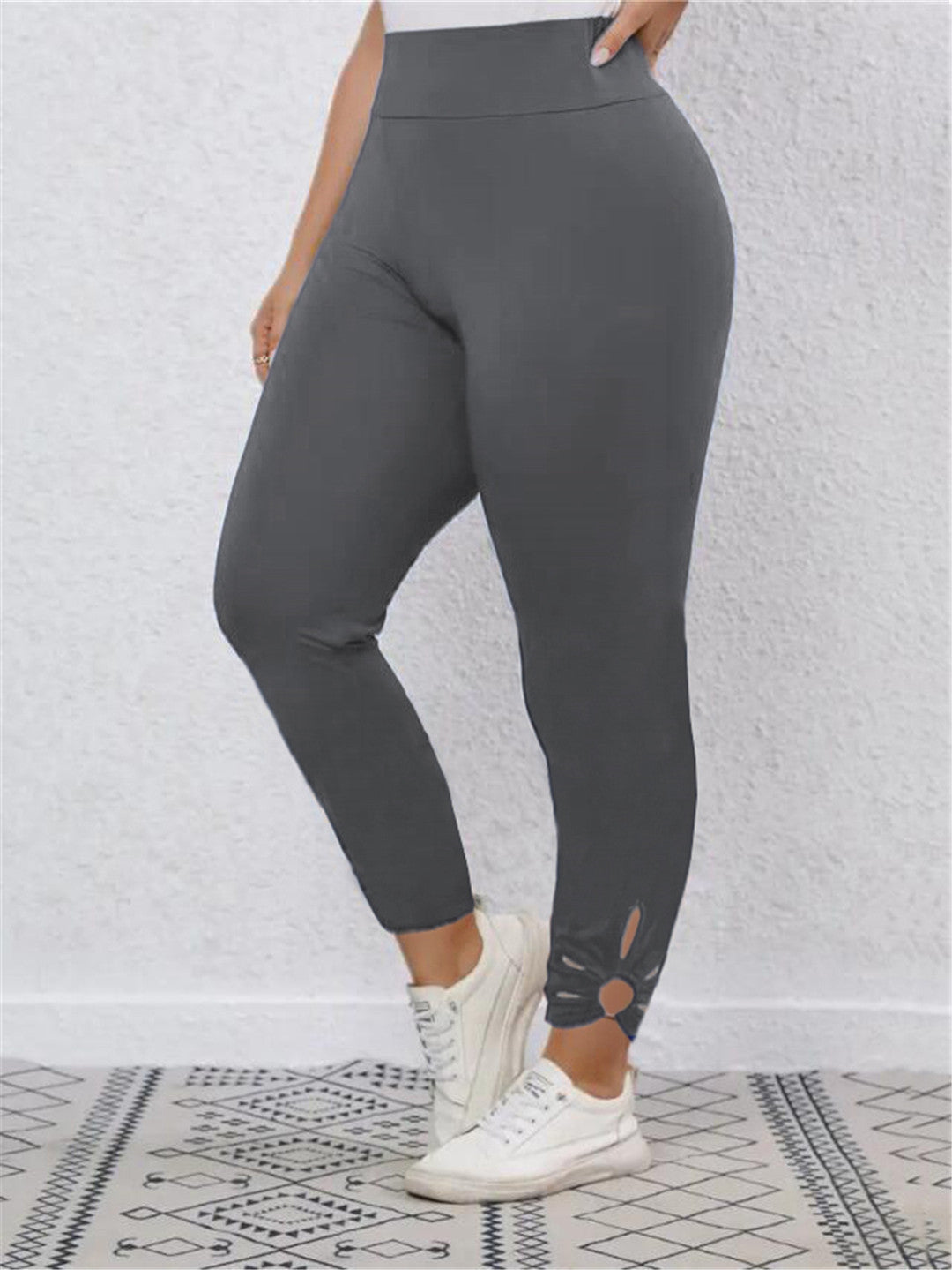 Damen Hochbundige Leggings mit stilvollen Schnittdetails Stilzeits