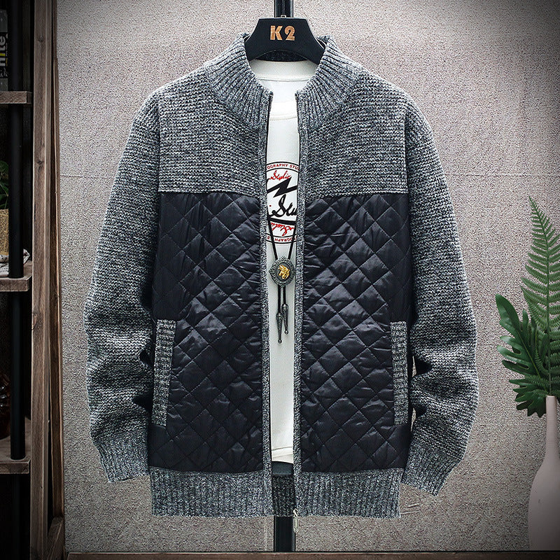 Herren Steppjacke mit Strickdetails und hohem Kragen Stilzeits