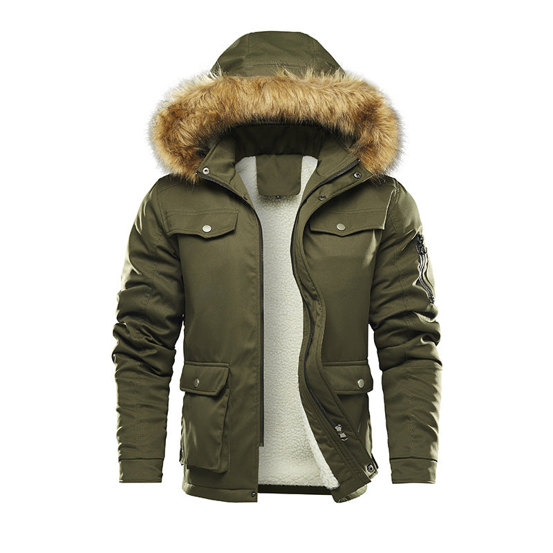 Herren isolierte Winterjacke mit abnehmbarer Kapuze und Futter Stilzeits