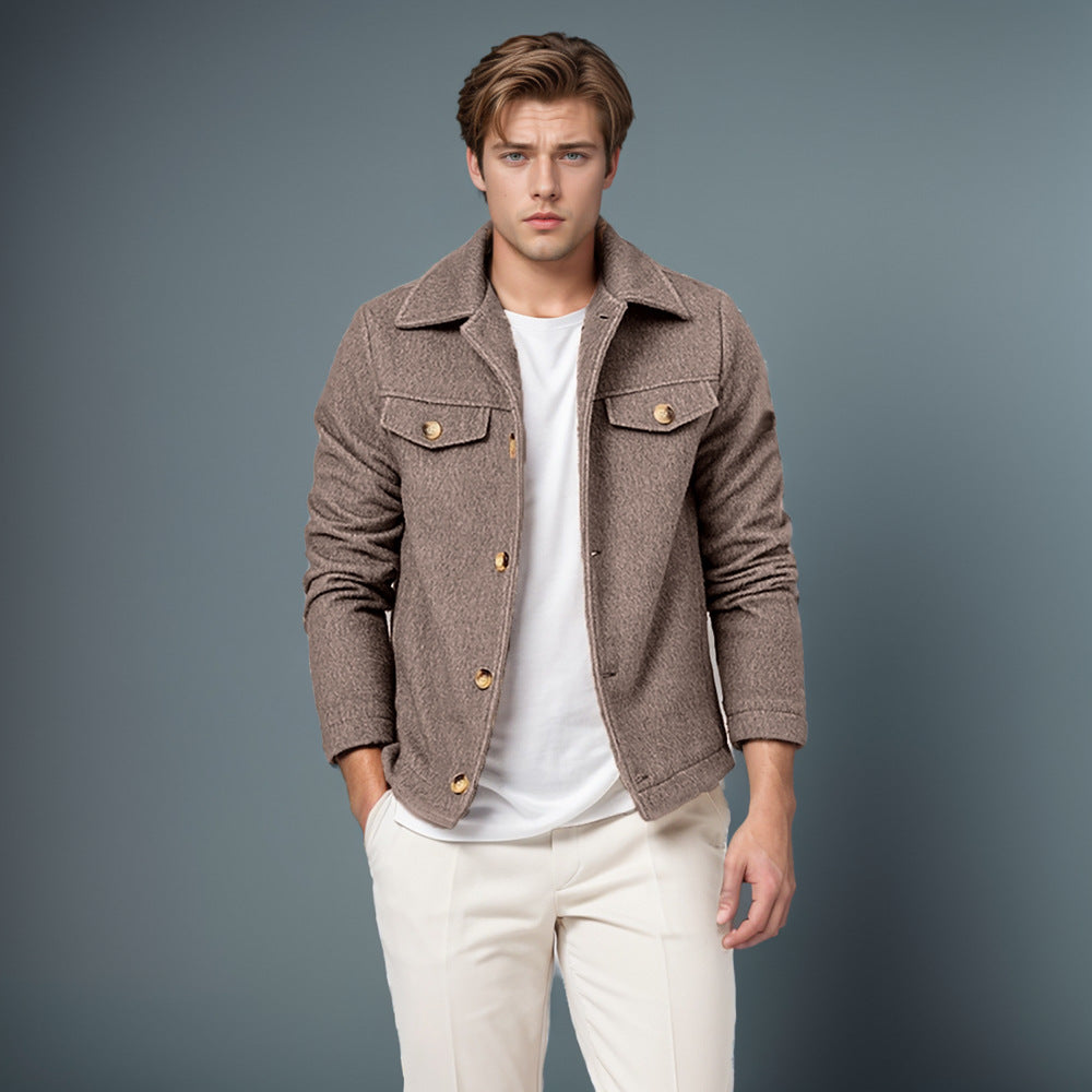 Herren Trendige Boucle-Jacke Stilzeits