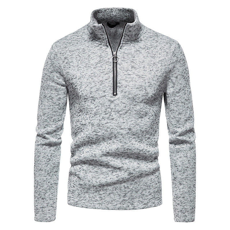 Herren sportlicher Pullover mit hohem Kragen und innovativem Reißverschluss Stilzeits
