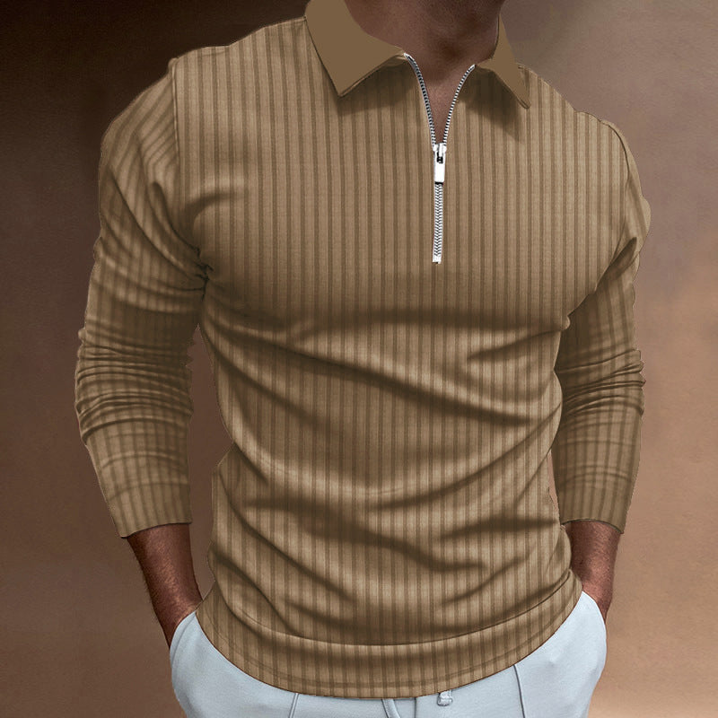Herren Poloshirt mit elegantem Reißverschluss und strukturiertem Design Stilzeits
