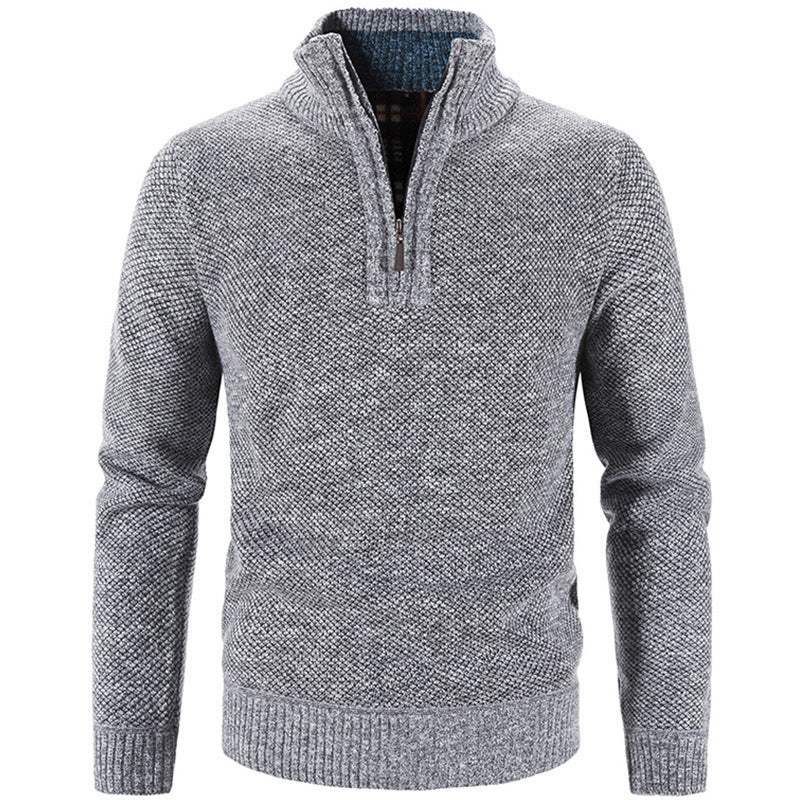 Herren modischer Rollkragenpullover mit elegantem Reißverschluss Stilzeits