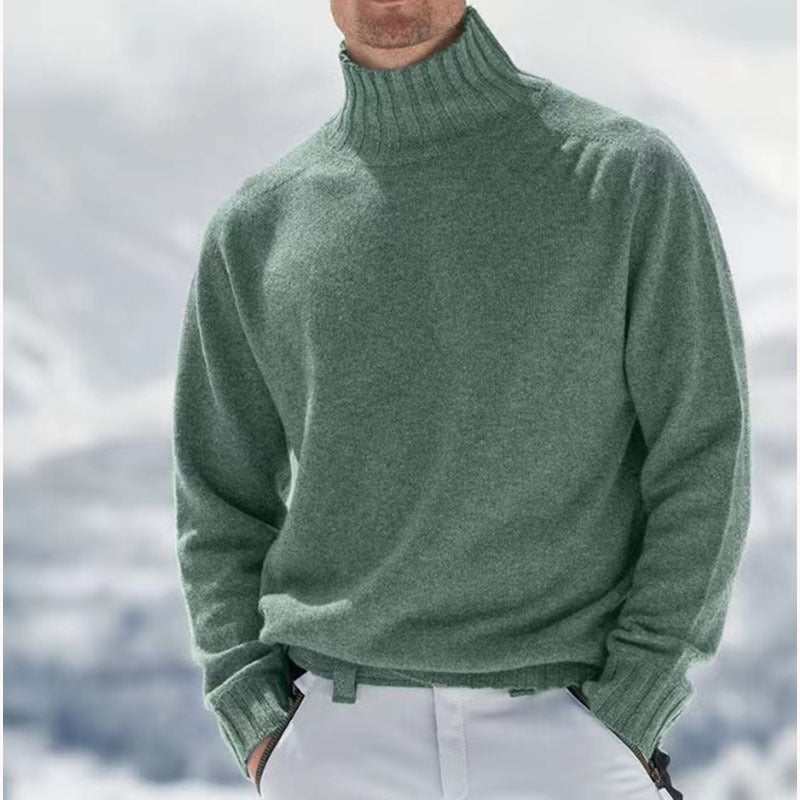 Herren Rollkragenpullover aus hochwertiger Wolle mit strukturierten Details Stilzeits