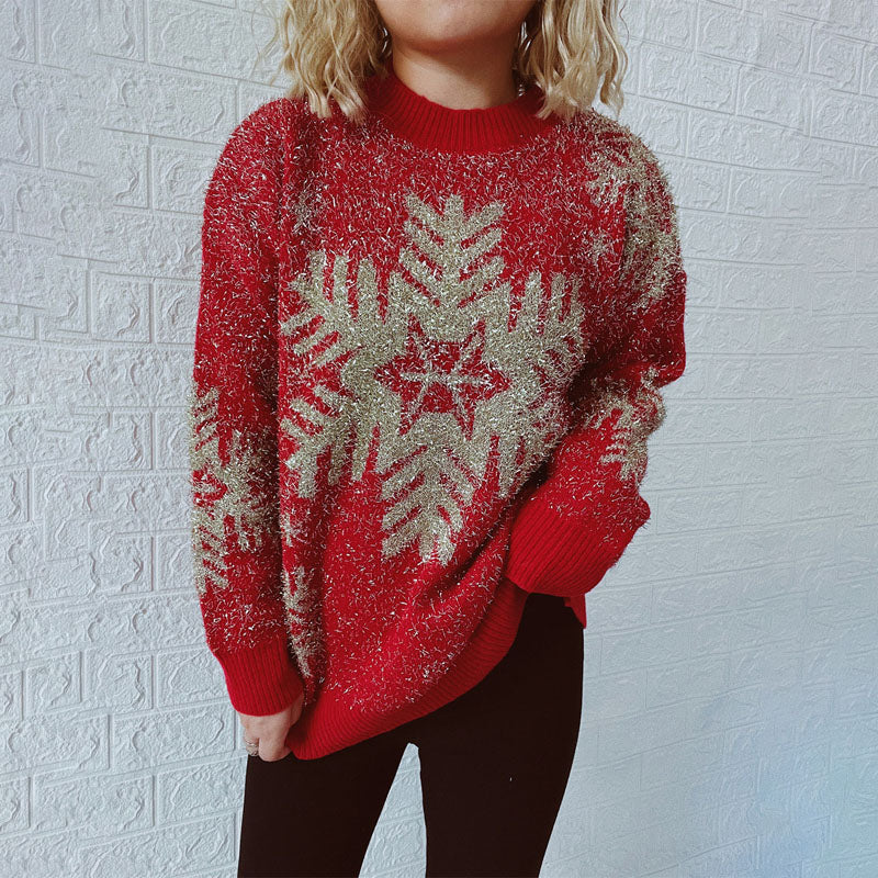 Stilzeits | Weihnachtlicher Strickpullover Mit Festlichem Motiv