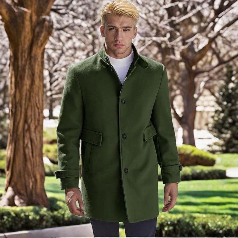 Herren eleganter, taillierter Wollmantel Stilzeits