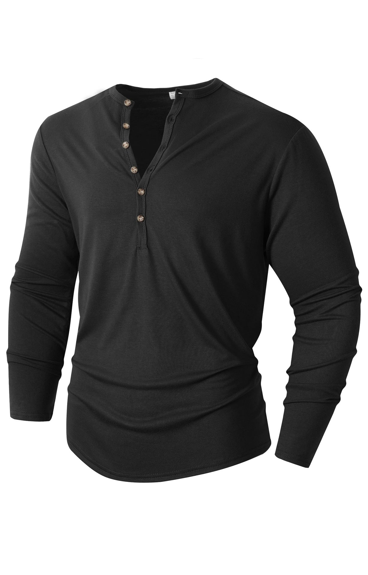 Herren Langarm Henley-Shirt mit Knopfleiste und weichem Baumwollmix Stilzeits