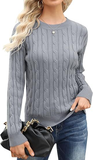 Damen klassischer Strickpullover mit Zopfdesign Stilzeits