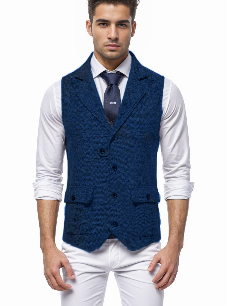 Herren elegante Weste im Hahnentrittmuster Stilzeits