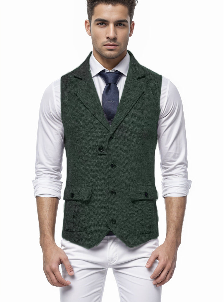 Herren elegante Weste im Hahnentrittmuster Stilzeits