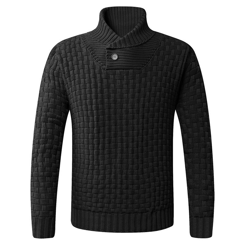 Herren Strickpullover mit modernem Schalkragen und Knopfdetails Stilzeits