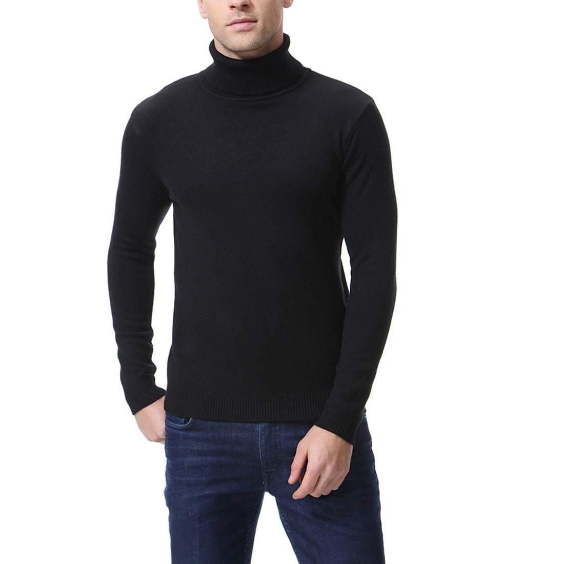Herren Rollkragenpullover aus feiner Baumwolle Stilzeits