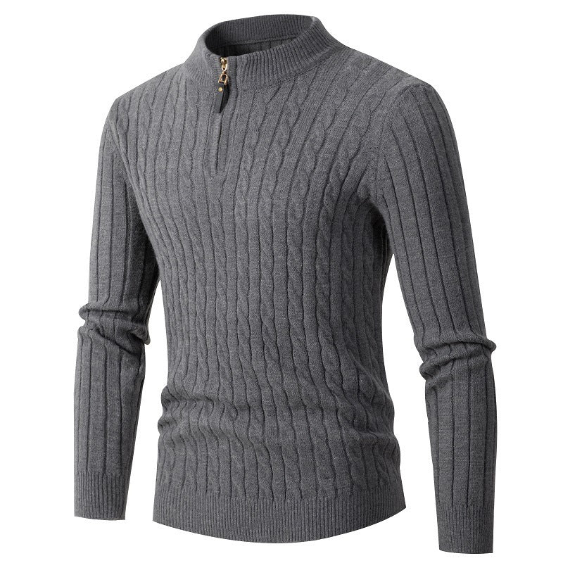 Herren modischer Rollkragenpullover mit Zipper Stilzeits