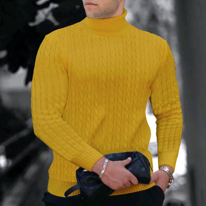 Herren moderner Rollkragenpullover mit strukturiertem Design Stilzeits