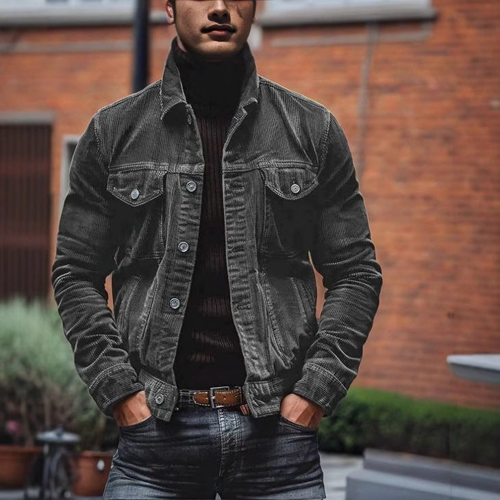 Herren modische Cordjacke mit authentischem Look Stilzeits