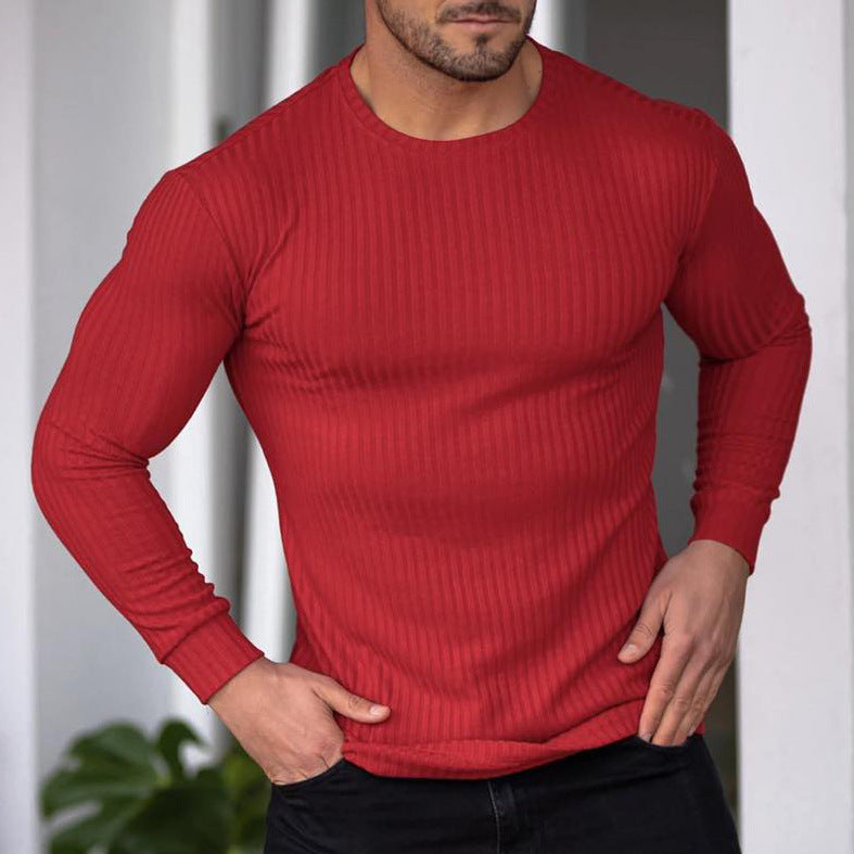 Herren Langarmshirt mit feiner Rippenstruktur Stilzeits