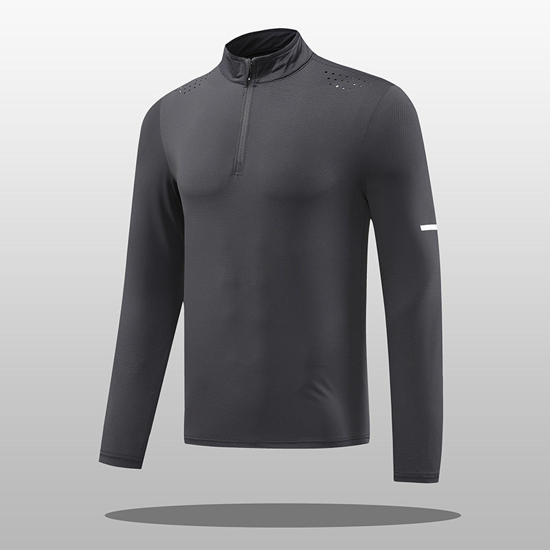 Herren Funktions-Langarmshirt mit Reißverschluss und atmungsaktivem Material Stilzeits