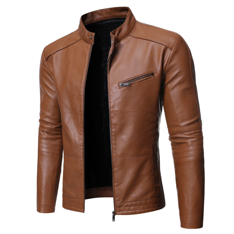 Herren elegante Motorradjacke mit modernem Stehkragen Stilzeits