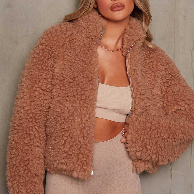 Damen Fluffy Fleecejacke Stilzeits