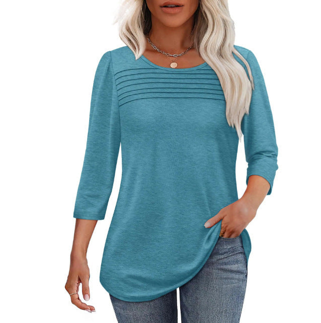 Damen Elegant geschnittenes Oberteil mit gerafften Details Stilzeits