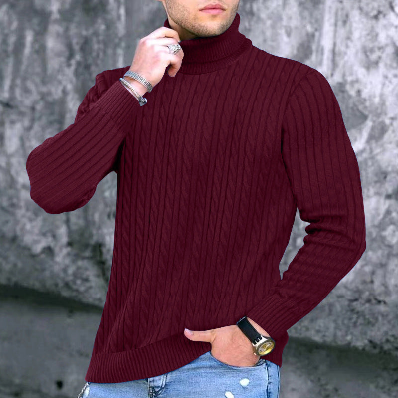 Herren moderner Rollkragenpullover mit strukturiertem Design Stilzeits