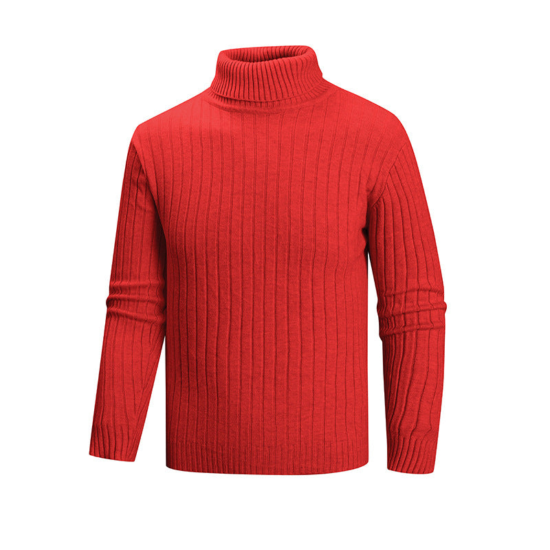 Herren eleganter Pullover mit hohem Kragen und feiner Rippenstruktur Stilzeits