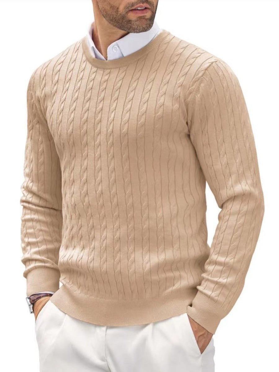 Herren Strickpullover mit strukturiertem Zopfmuster Stilzeits
