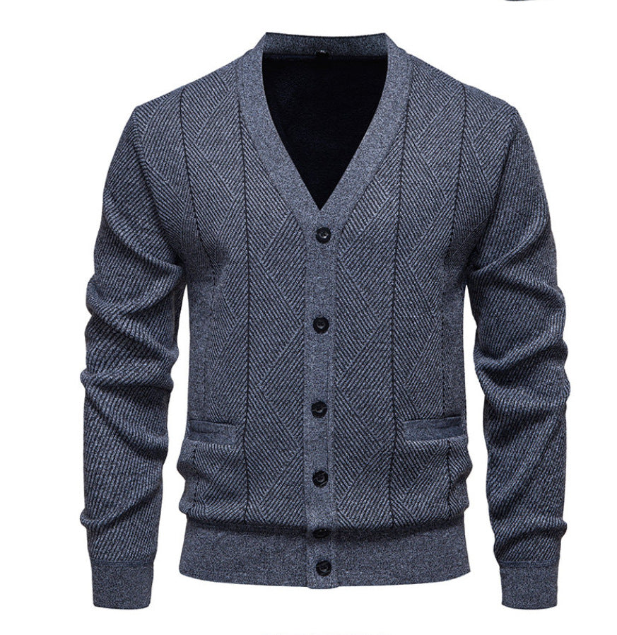 Herren modische Strickjacke mit einzigartigem Rautenmuster Stilzeits