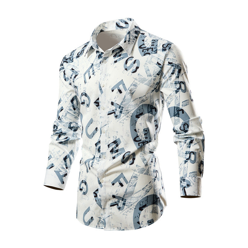 Herren Langarmhemd mit modischem Streifenmuster Stilzeits