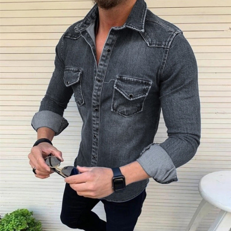 Herren Denim Hemd mit modernem Schnitt und praktischen Brusttaschen Stilzeits