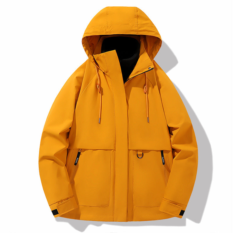 Herren wetterfeste Outdoor-Jacke mit verstellbarer Kapuze und praktischen Taschen Stilzeits