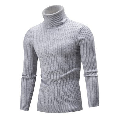 Herren stilvoller Rollkragenpullover mit Zopfmuster Stilzeits