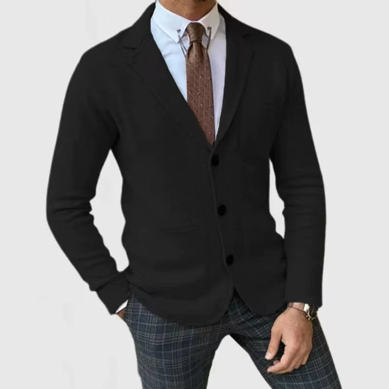Herren Strickblazer mit Knopfleiste und praktischen Taschen Stilzeits