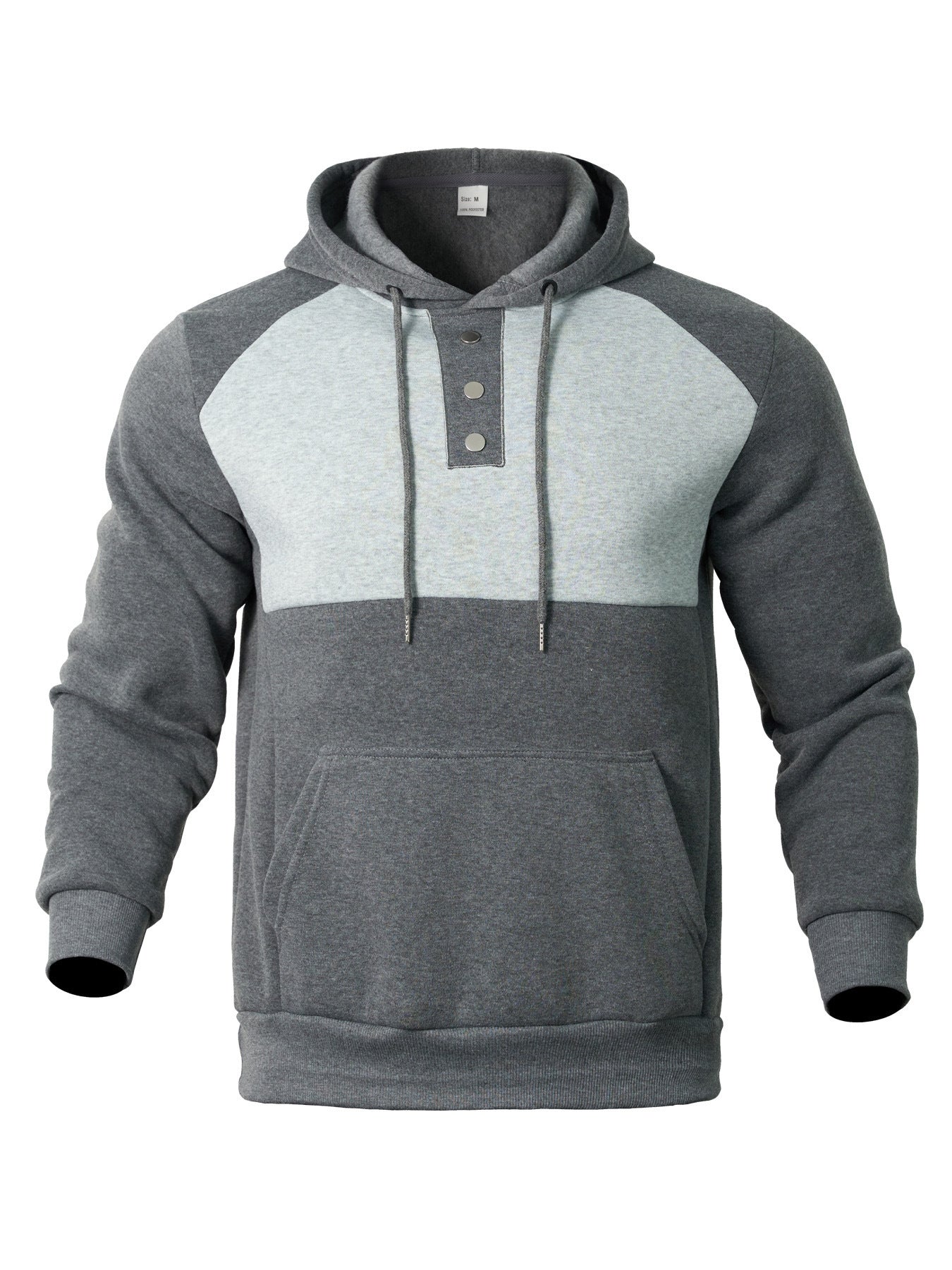 Herren Hoodie mit Knopfleiste und Kontrastdetails Stilzeits