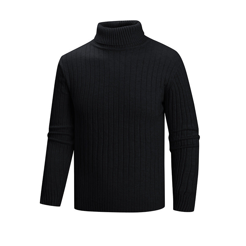 Herren eleganter Pullover mit hohem Kragen und feiner Rippenstruktur Stilzeits
