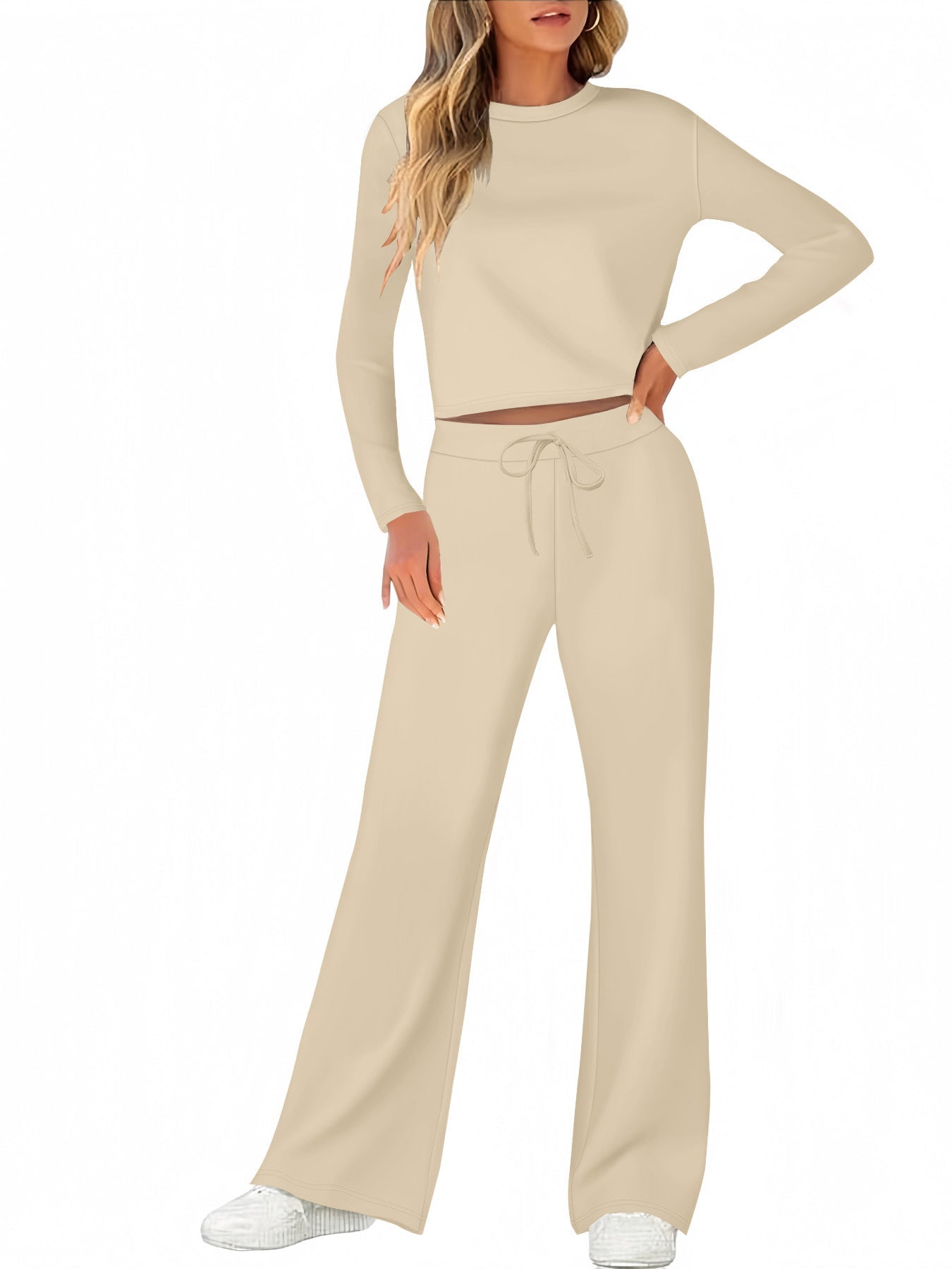 Damen Bequemes Lounge-Set mit weitem Schnitt und langem Arm Stilzeits