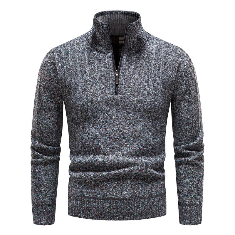 Herren modischer Strickpullover mit halbem Reißverschluss Stilzeits
