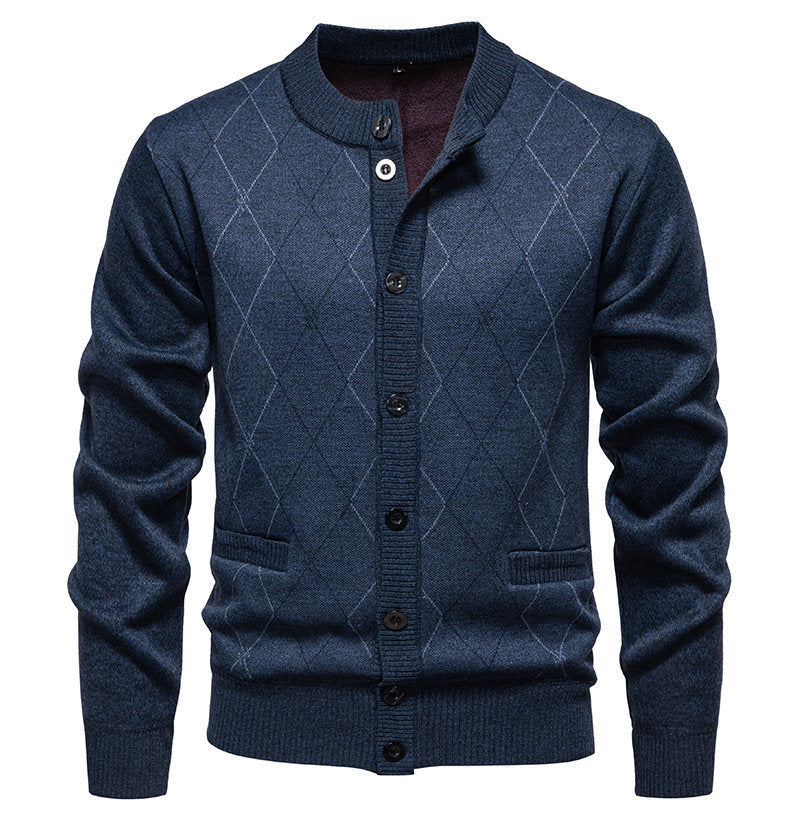 Herren stylische Strickjacke mit diamantförmigem Muster Stilzeits