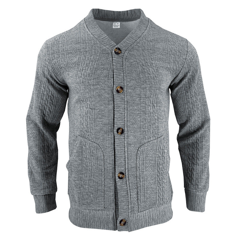 Herren Strickjacke mit hochwertigem Strukturmuster und modernen Knöpfen Stilzeits
