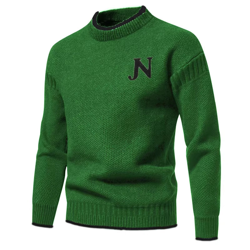 Herren Strukturierter Strickpullover mit Rundhalsausschnitt Stilzeits