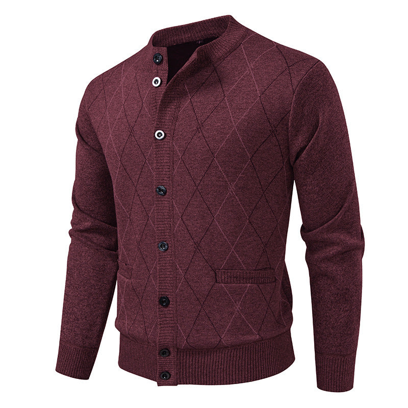 Herren Strickjacke mit modernem Rautenmuster Stilzeits