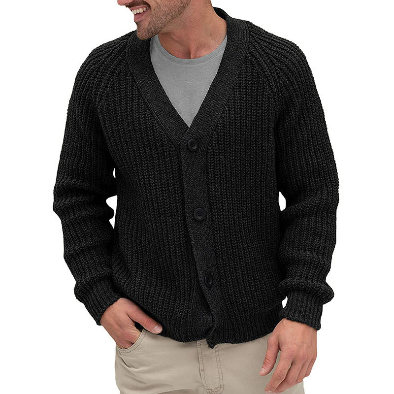 Herren Strickjacke mit grober Maschenstruktur und eleganten Knopfdetails Stilzeits
