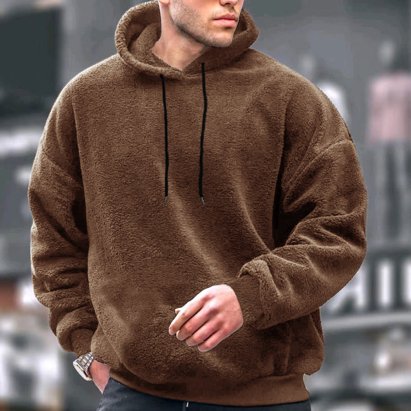 Herren Kuscheliger Fleece-Hoodie mit Kängurutasche und verstellbarer Kapuze Stilzeits