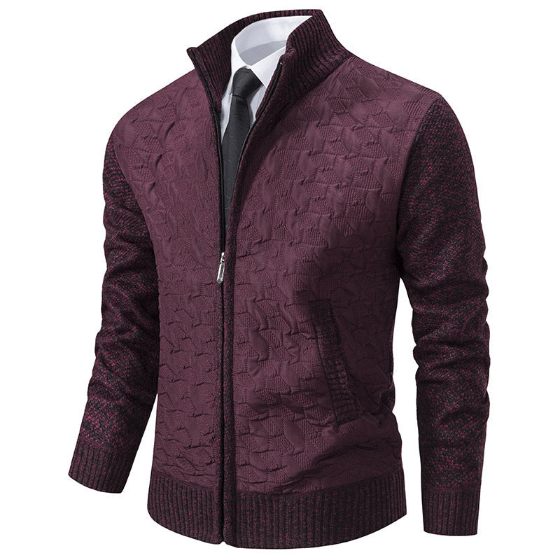 Herren stylische Steppjacke mit strukturiertem Obermaterial und hohem Kragen Stilzeits