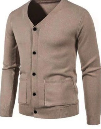 Herren Eleganter V-Ausschnitt Strickcardigan Stilzeits